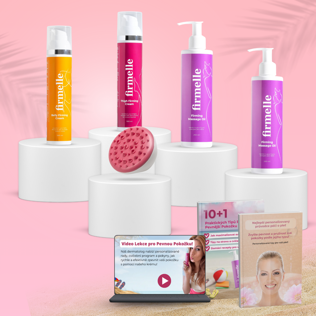 2 Olejek Do Masażu 250ml + 1 Krém Na Břicho 100 ml + 1 Krém Na Zpevnění Stehen 100 ml + 1 Masážní Přístroj Proti Celulitidě + 2 E-book ZDARMA + Videokurz