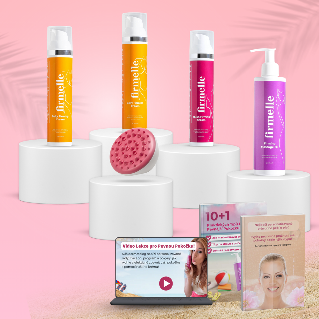 2x Krém na Zpevnění Břicha 100 ml + 1 Krém na Zpevnění + 1 Masáž proti celulitidě + 1 Masážní Olej 250 ml + 2 E-booky ZDARMA + Video Kurz
